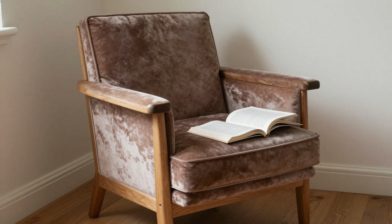 Victorian Velvet Alcove And Vintage Bookends