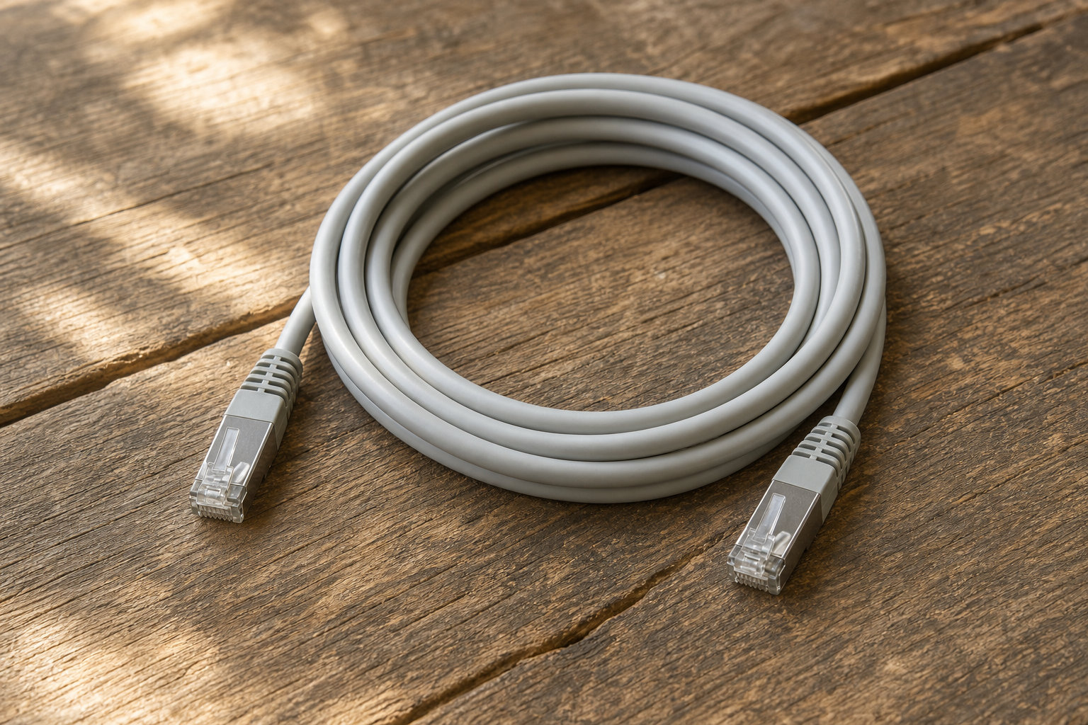 Câble RJ45 Cat 6 FTP gris pour des liaisons filaires blindées