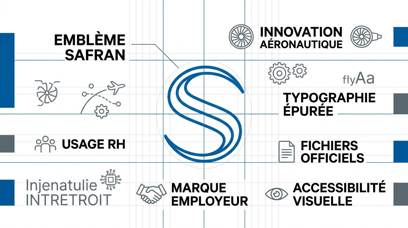 Emblème officiel Safran et charte graphique de l'identité visuelle