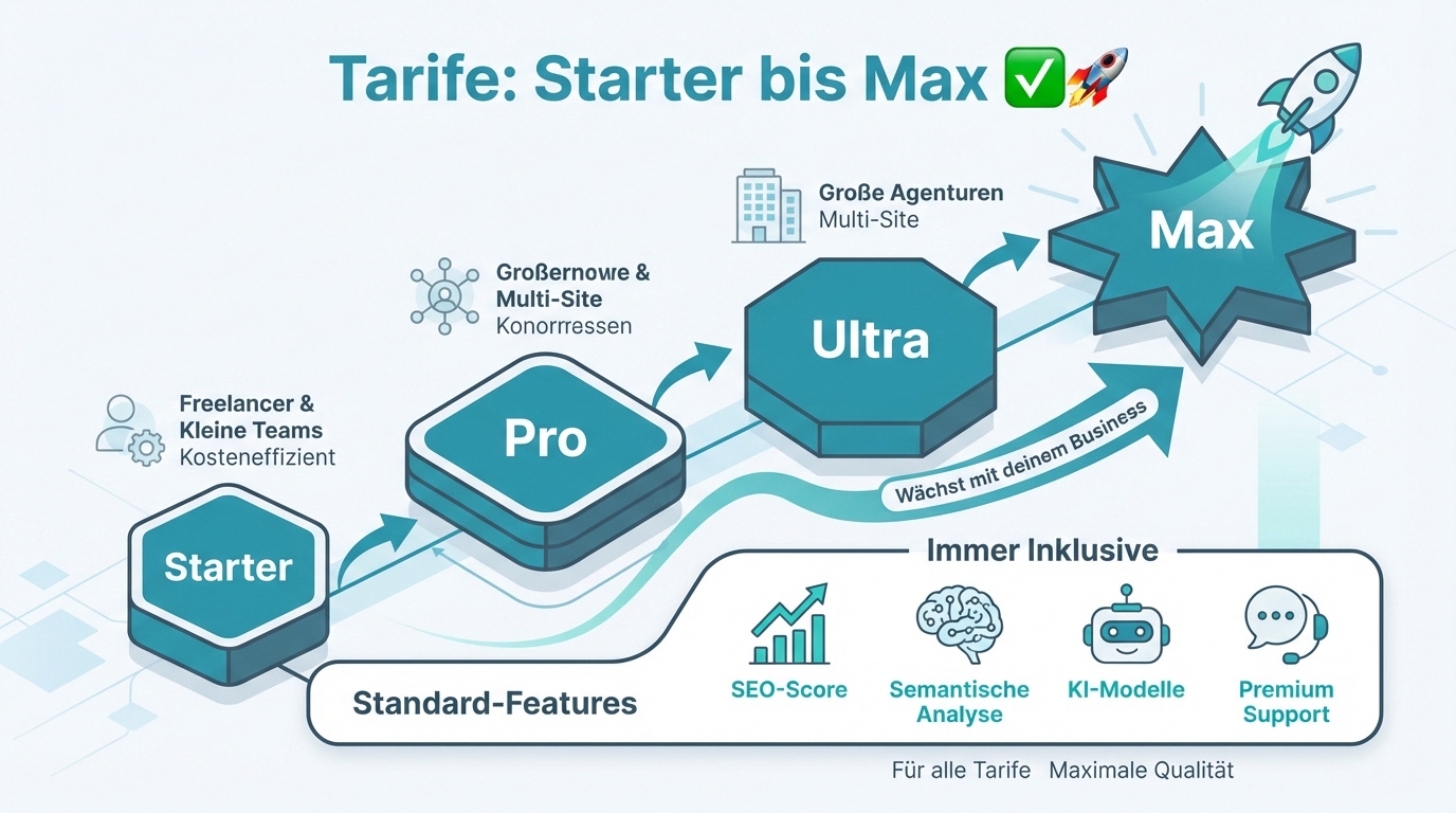 Wisewand Tarife Übersicht Starter bis Max