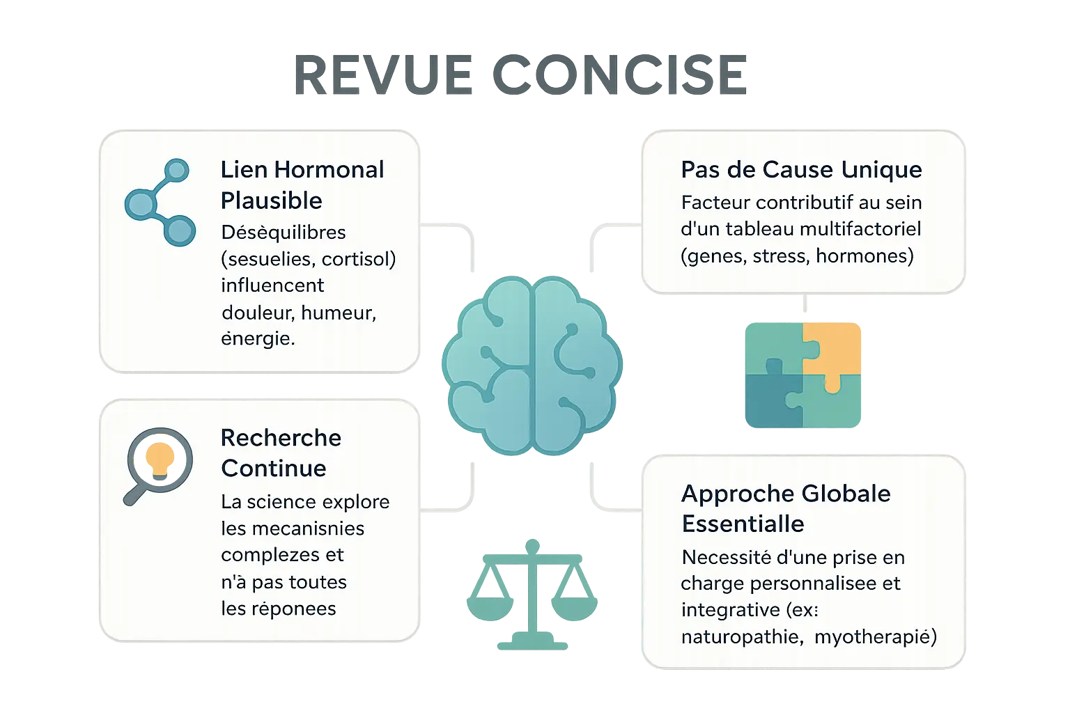 Illustration d'une approche multifactorielle de la fibromyalgie