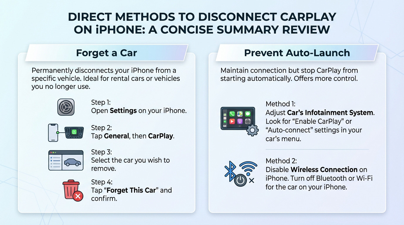 Person holding an iPhone in a car demonstrating how to turn off CarPlay settings