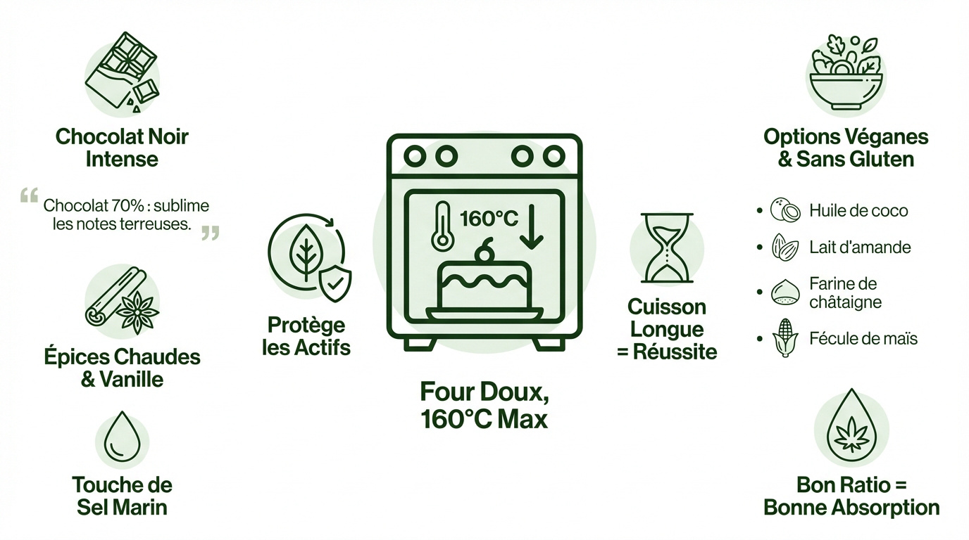 Infographie explicative pour personnaliser sa recette de gâteau au CBD