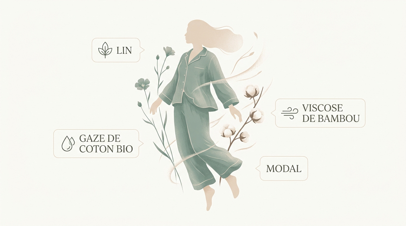 Pyjama femme été en matières naturelles légères et respirantes