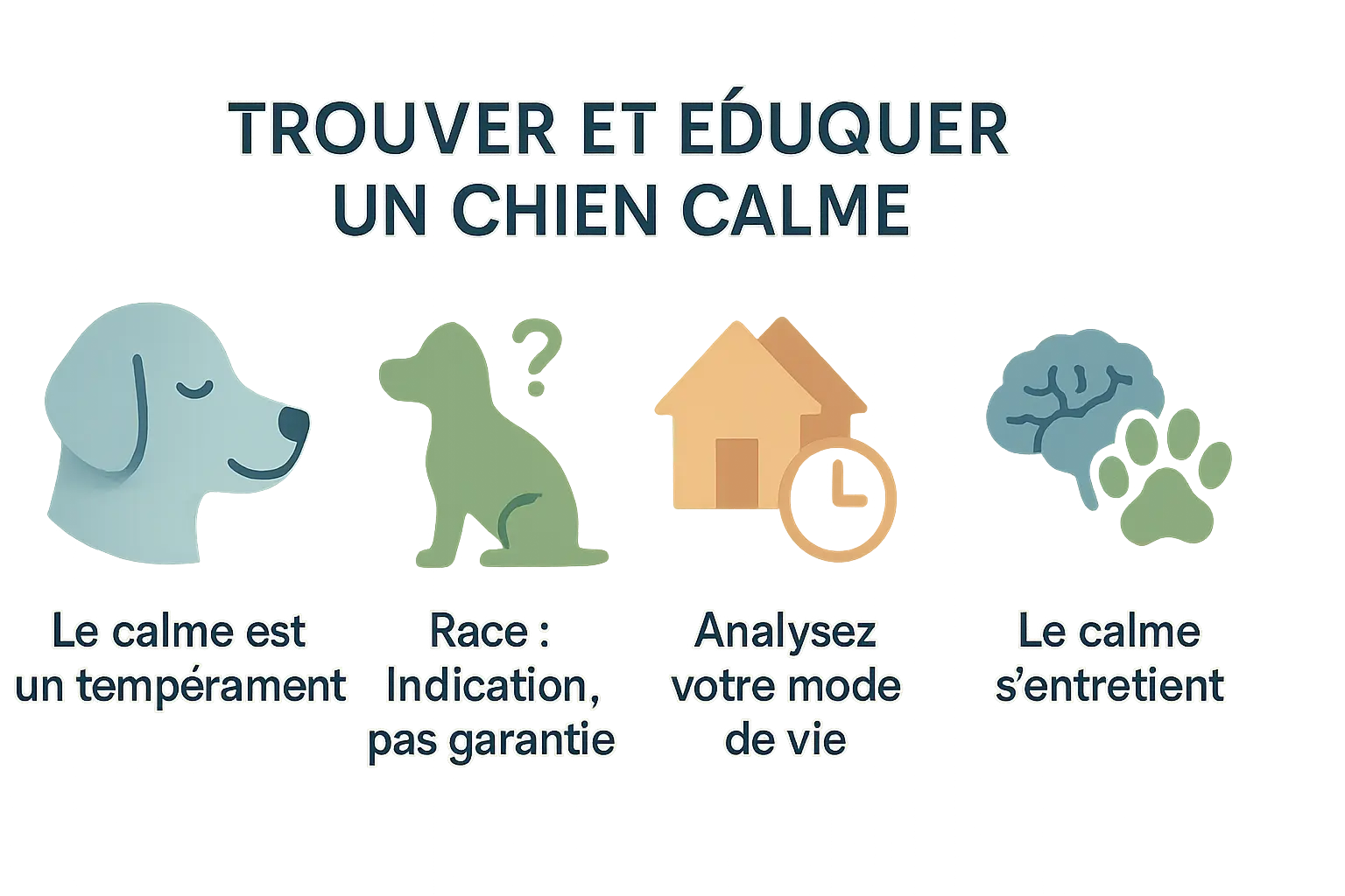 Illustration d'un chien calme en intérieur