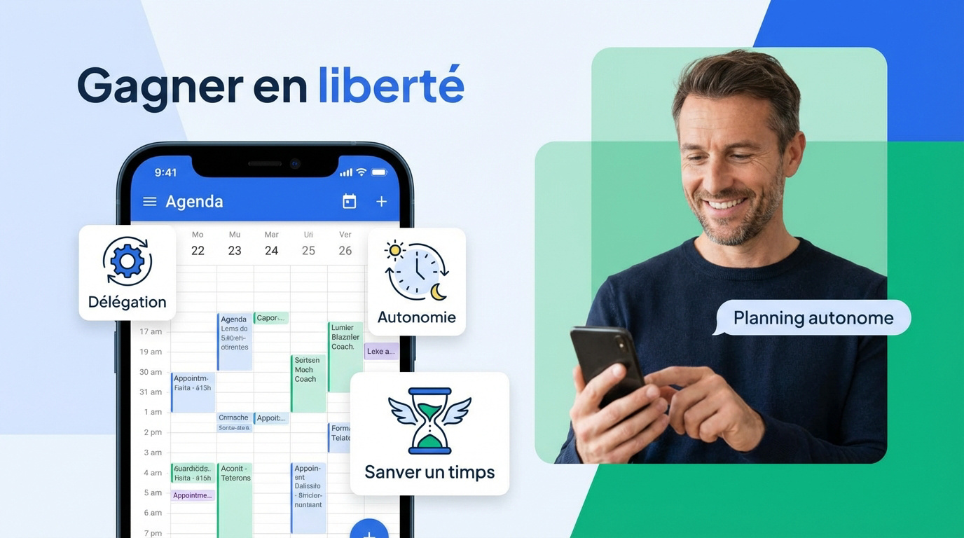 Coach sportif organisant son planning sur une application mobile dédiée