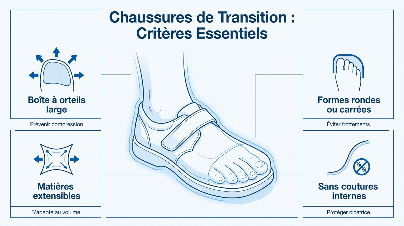 Paire de chaussures de sport larges et confortables pour la récupération après chirurgie du pied