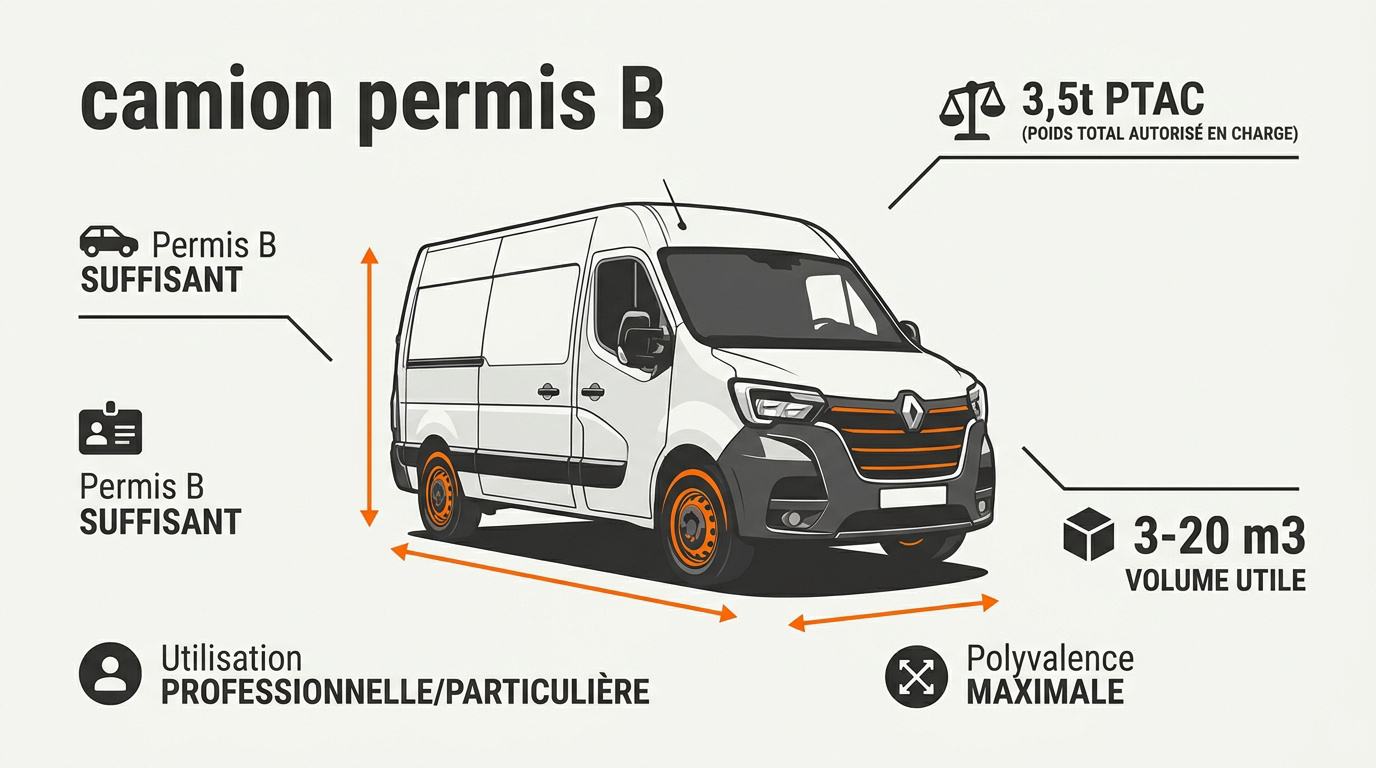 Caractéristiques clés d'un camion utilitaire permis B et limites de poids