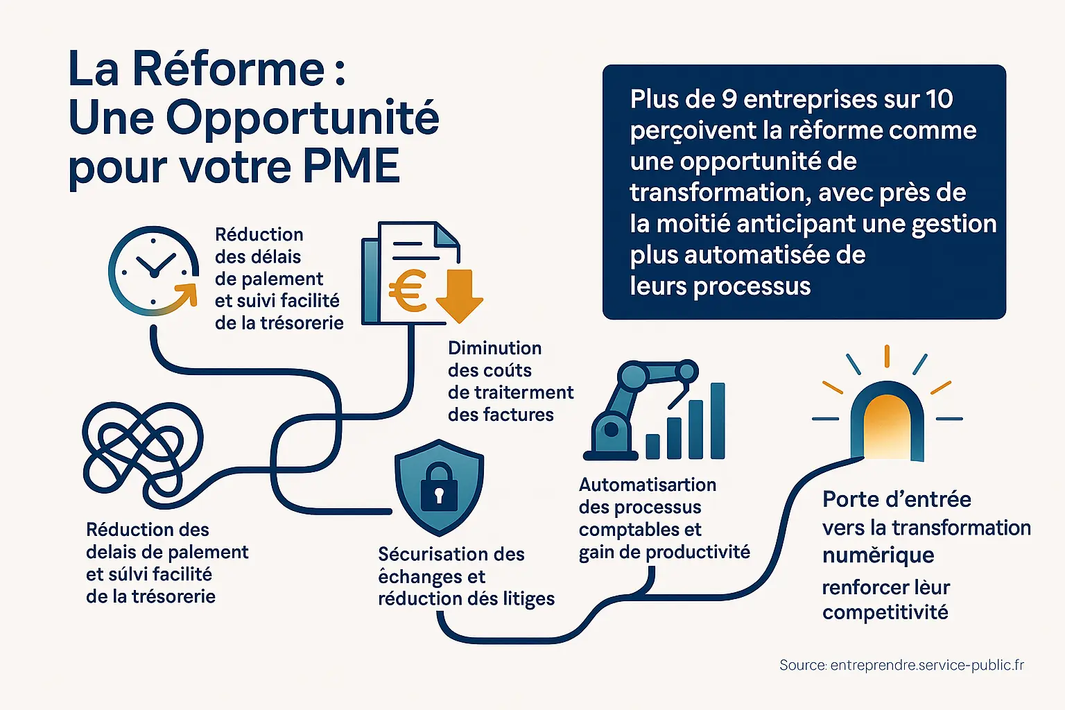 Illustration des bénéfices de la facturation électronique pour les PME