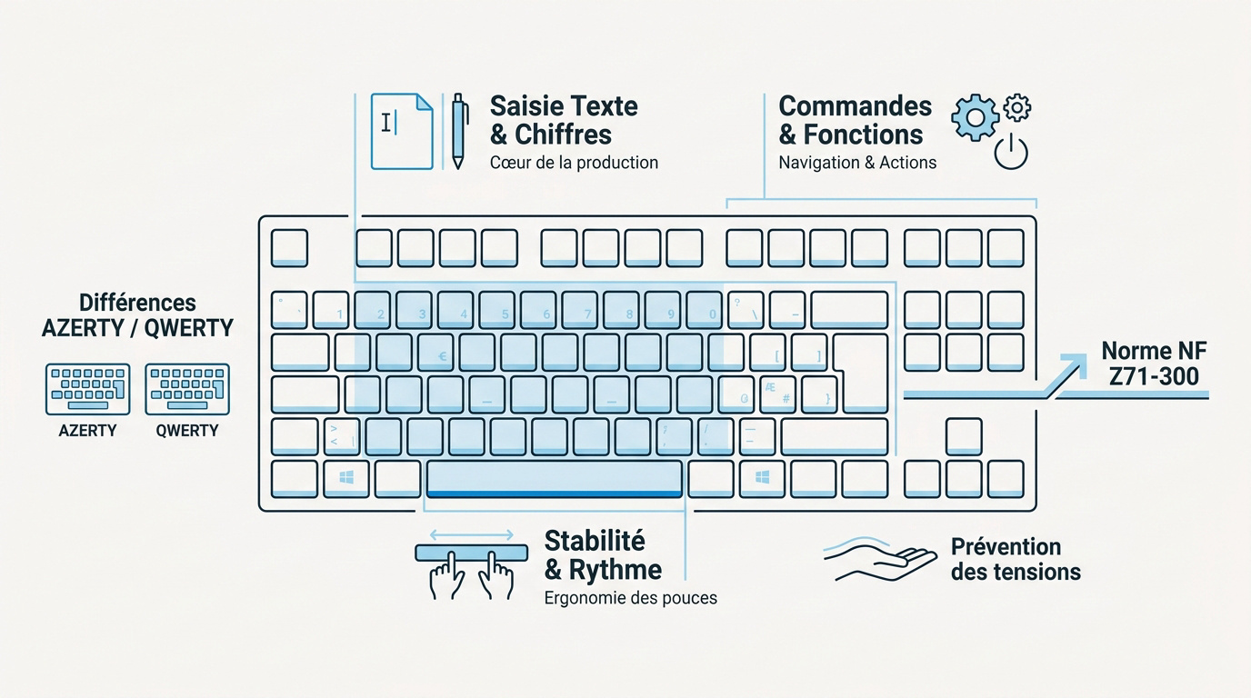 Analyse des zones du clavier et des normes ergonomiques
