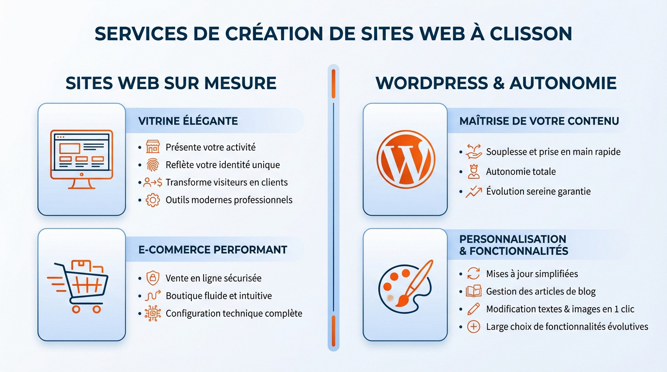 Services de création de sites web professionnels à Clisson par un expert WordPress