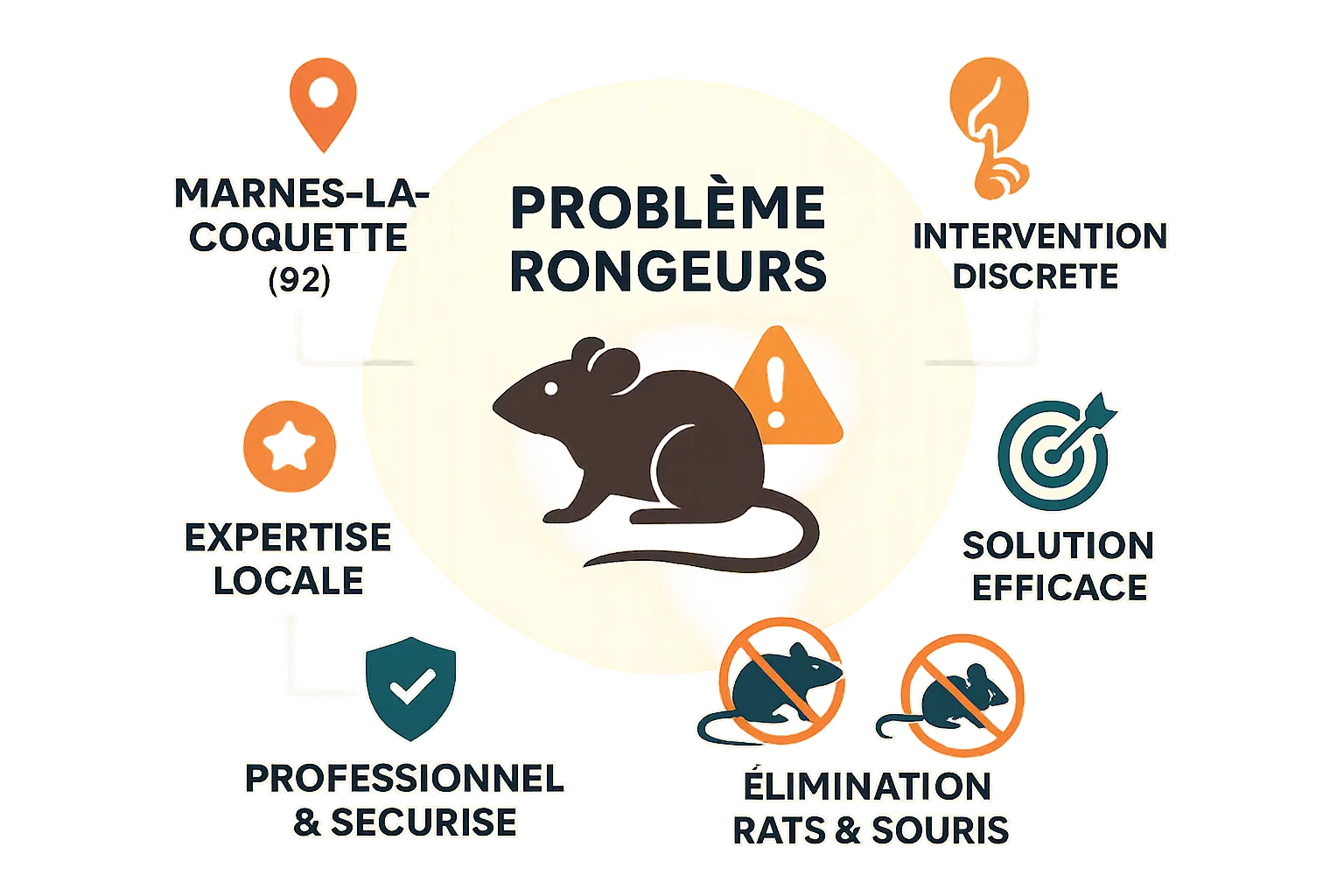 Problème de rongeurs à Marnes-la-Coquette : Infographie illustrant les risques et solutions