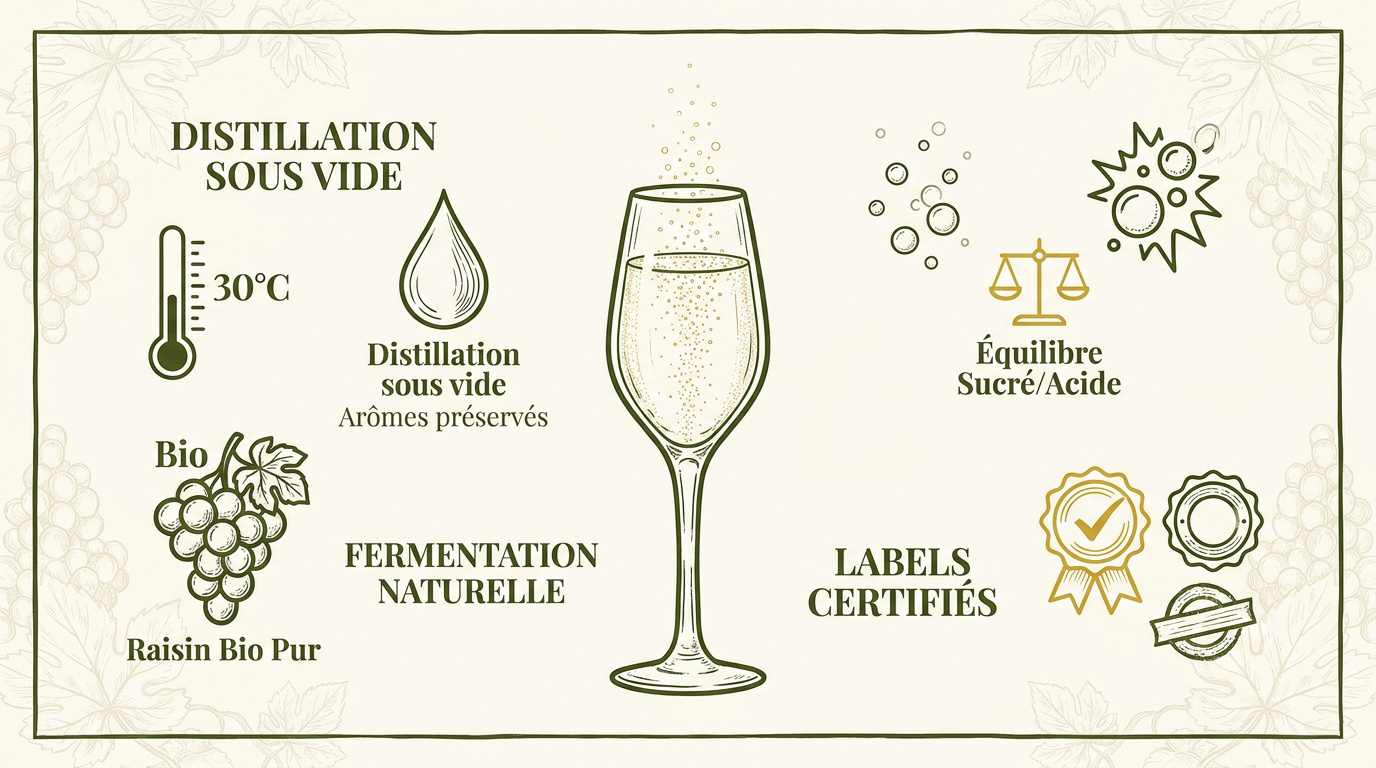 Infographie comparative pour choisir un pétillant sans alcool de qualité