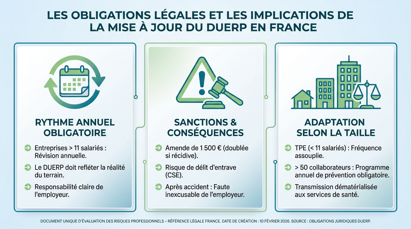 Mise à jour DUERP : respect des obligations légales et prévention des risques professionnels
