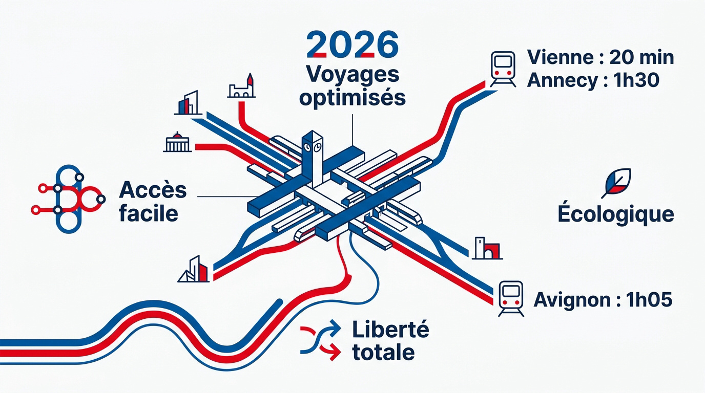 Voyageurs en gare de Lyon-Part-Dieu pour une excursion en train régionale