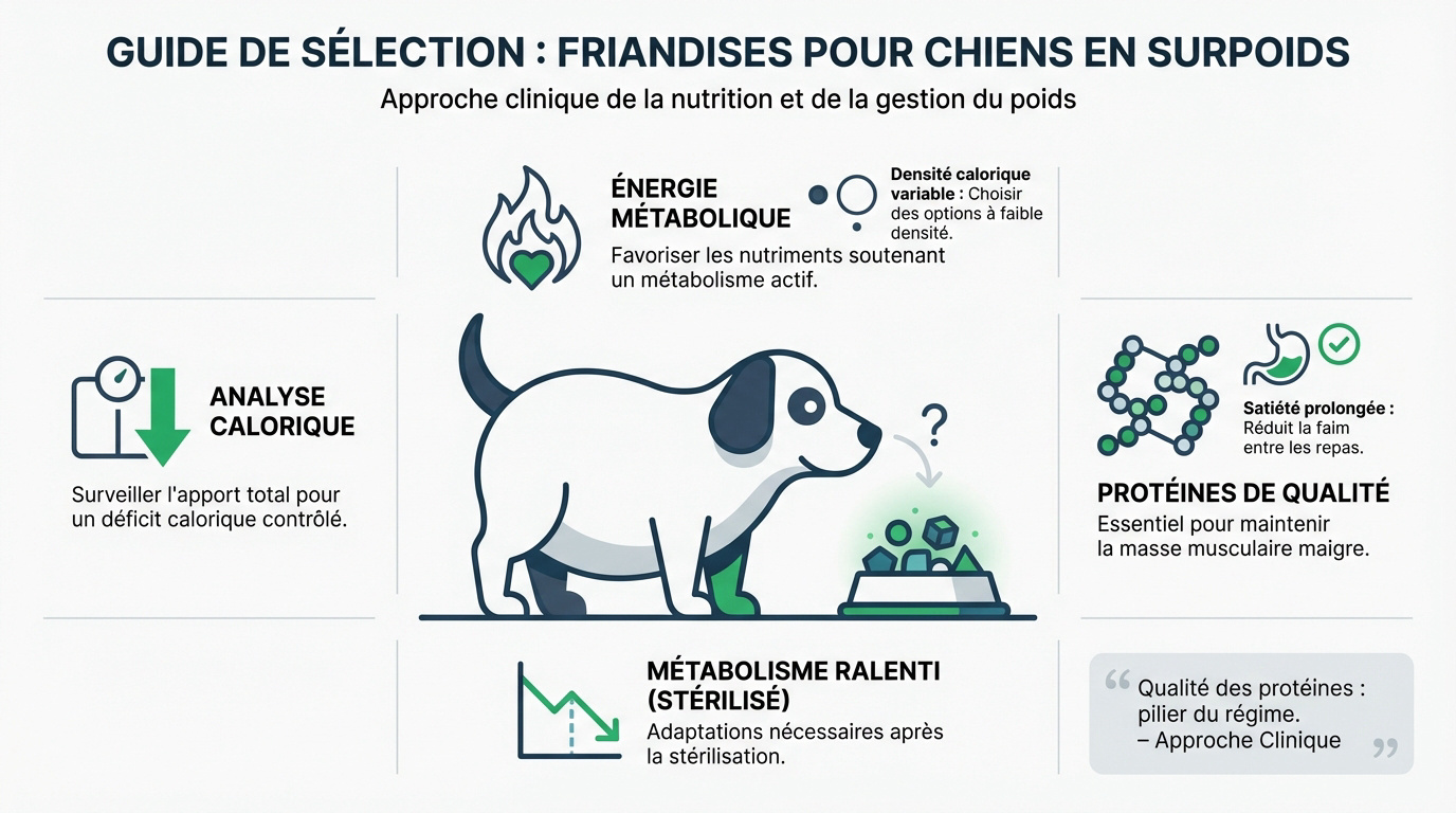 Guide de sélection de friandises naturelles et hypocaloriques pour chien en surpoids