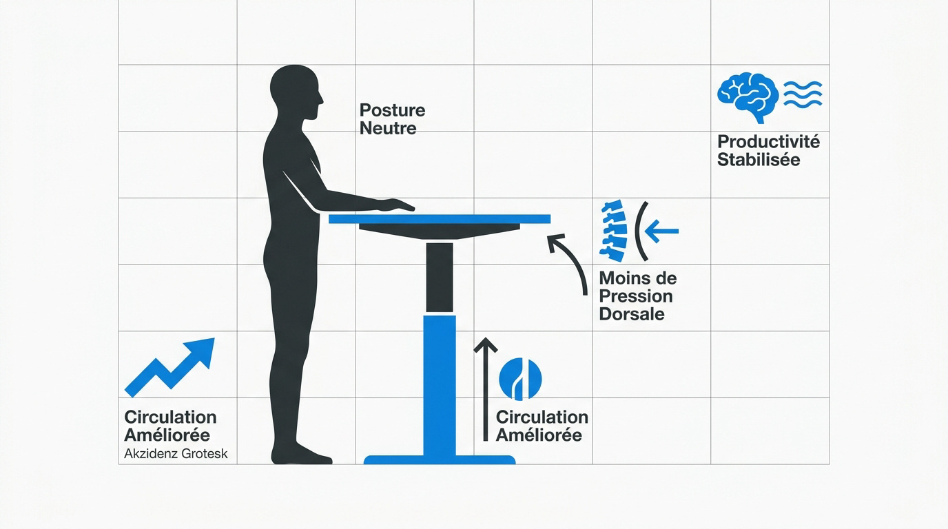 Poste de travail ergonomique assis-debout