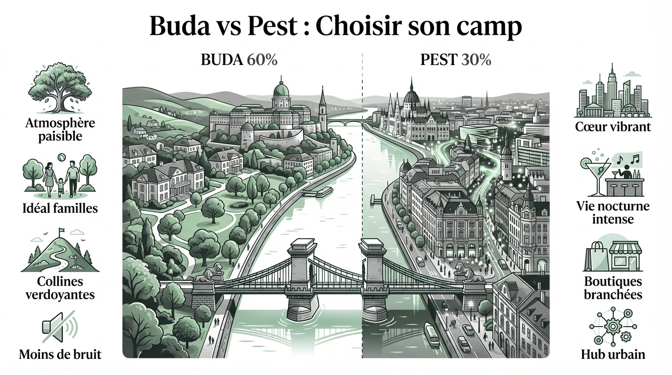 Vivre à Budapest : comparaison entre les rives de Buda et Pest
