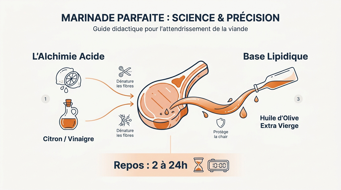 Préparation d'une marinade équilibrée pour côtes de porc au barbecue