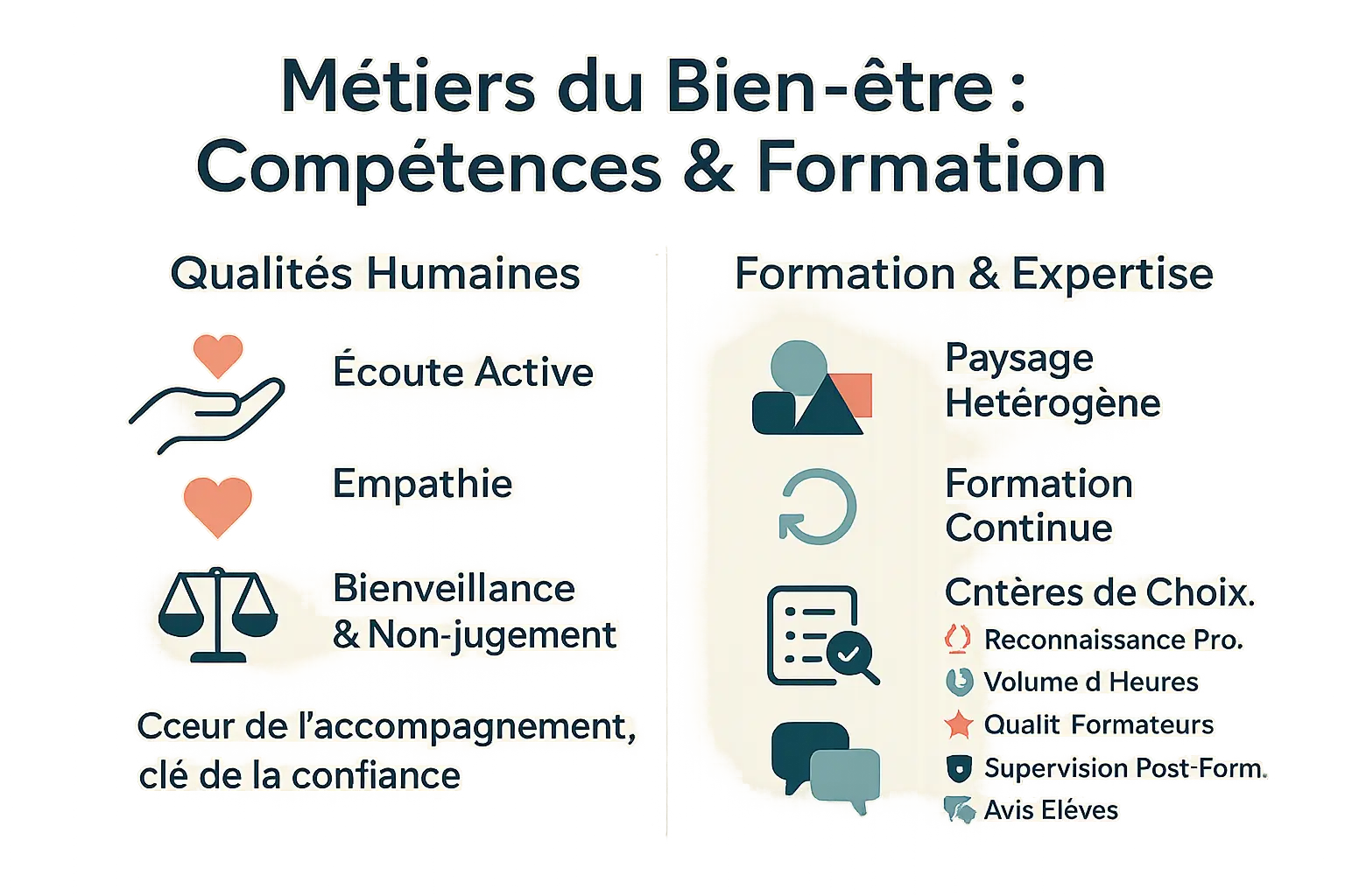 Illustration des métiers du bien-être et de la formation