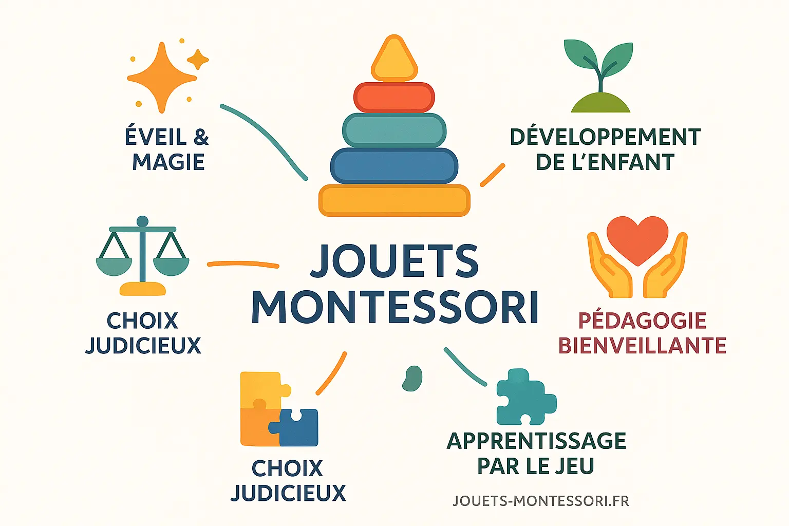 Infographie sur les jouets Montessori