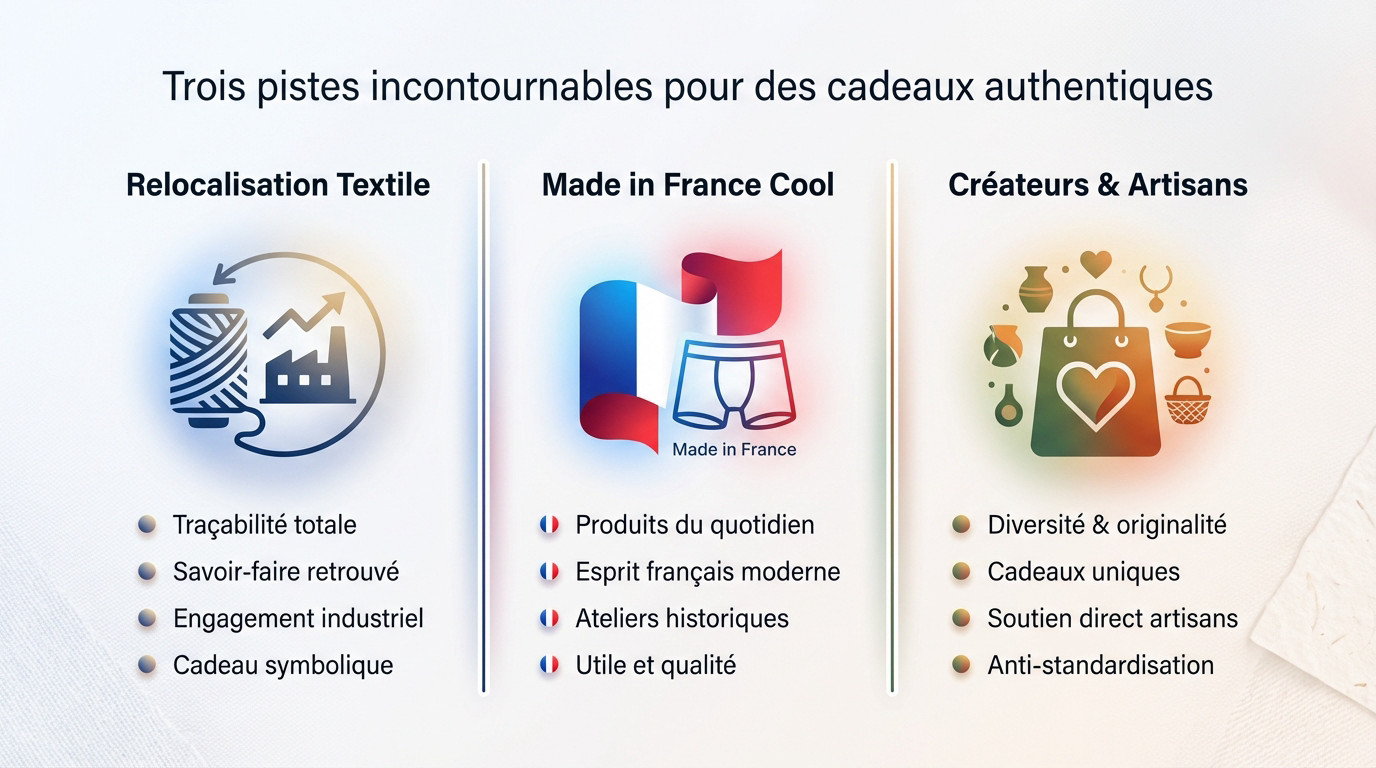 Sélection variée de cadeaux de Noël artisanaux et fabriqués en France