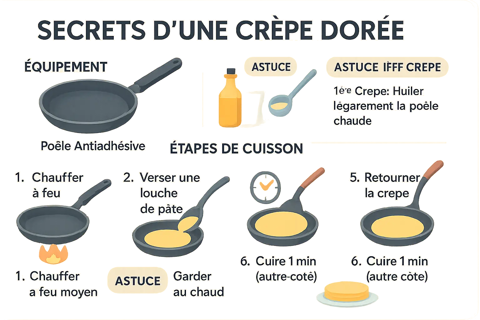 Crêpes dorées prêtes à déguster