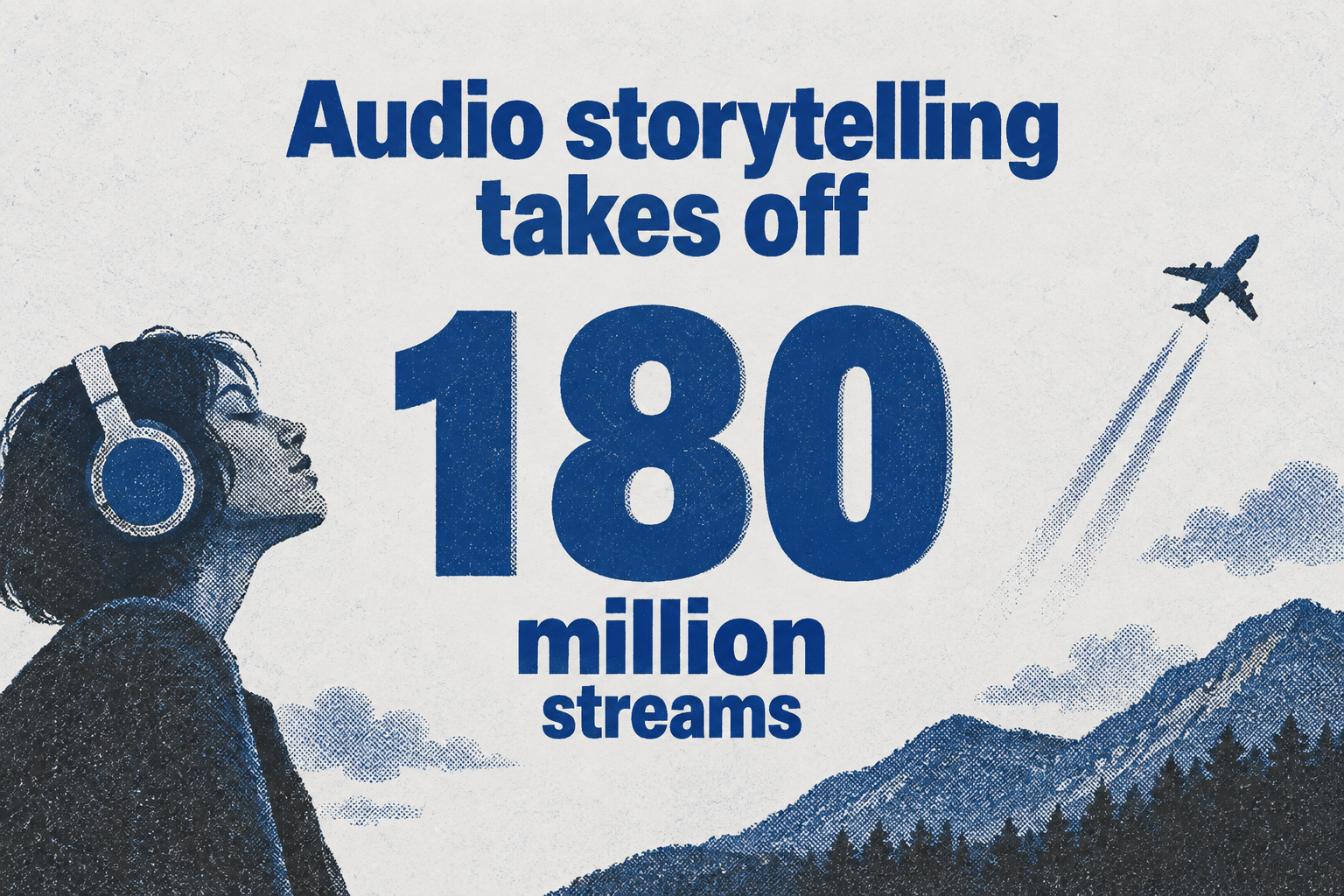 How to incorporate storytelling into bedtime rituals 3 Infographic showing that a popular audio storytelling podcast has been streamed 180 million times.