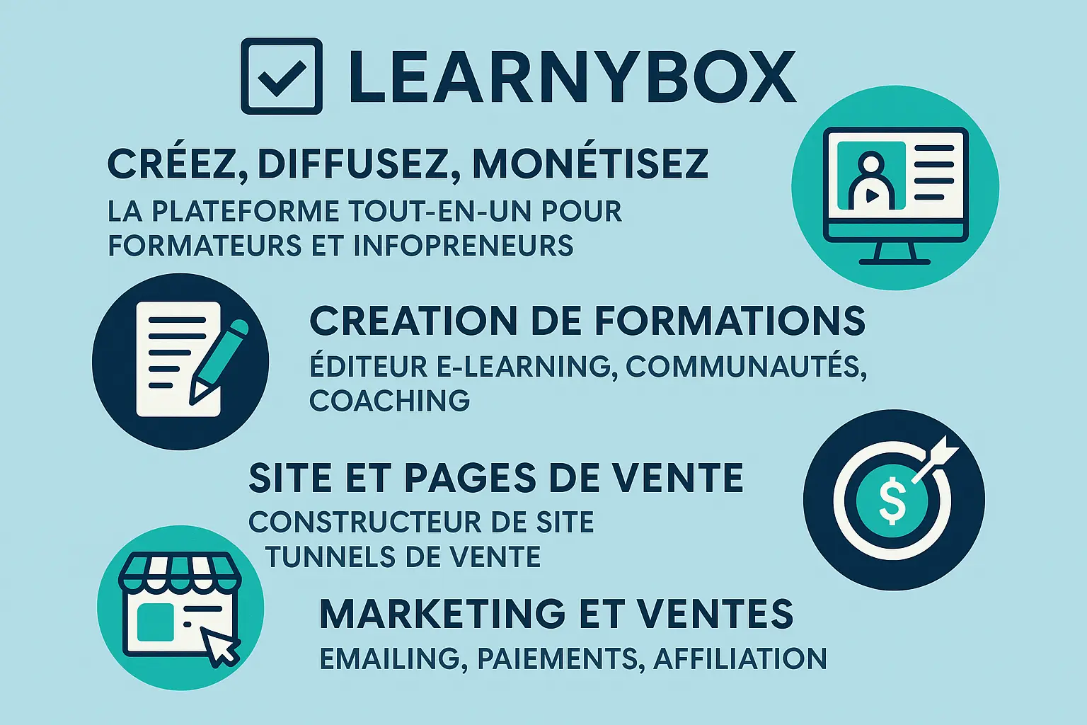 Vue d'ensemble des fonctionnalités de Learnybox