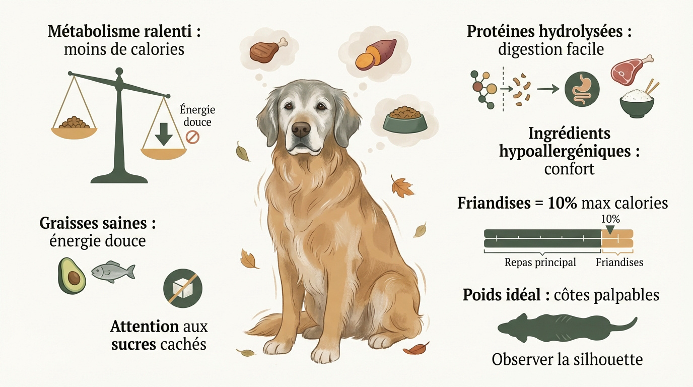 Chien senior profitant d'une friandise naturelle et saine