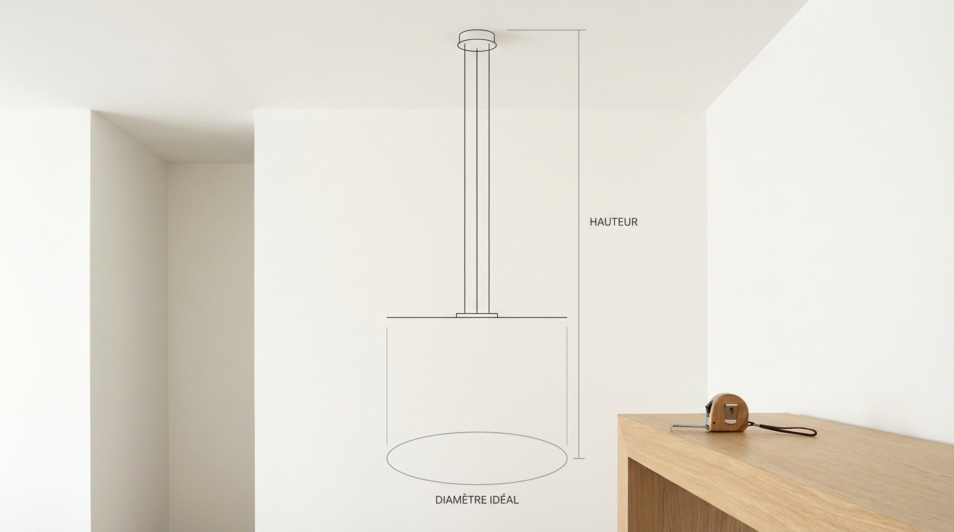 Précision du design et dimensions idéales pour un luminaire intérieur