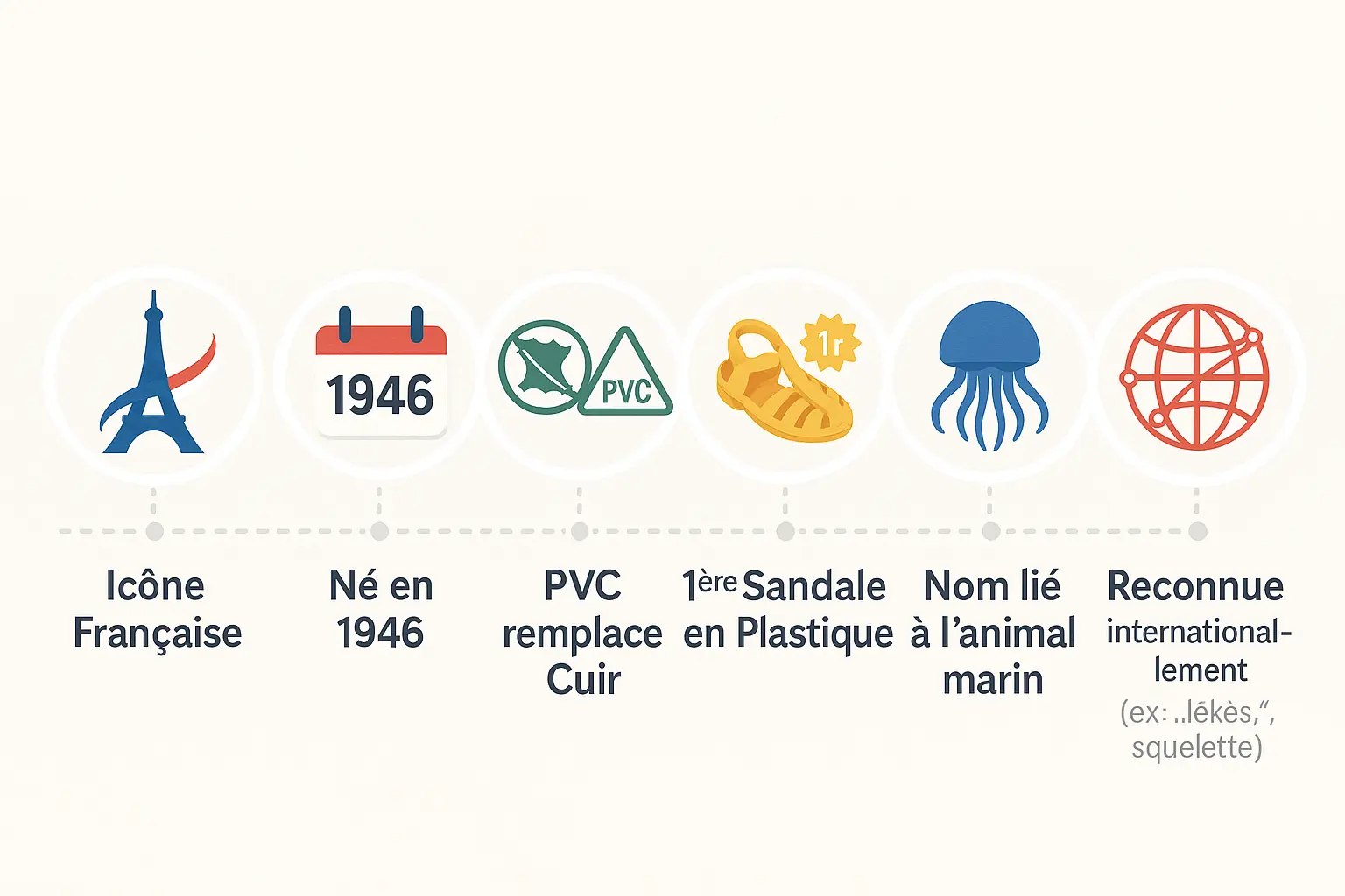 Chronologie de la sandale Méduse, icône française en PVC