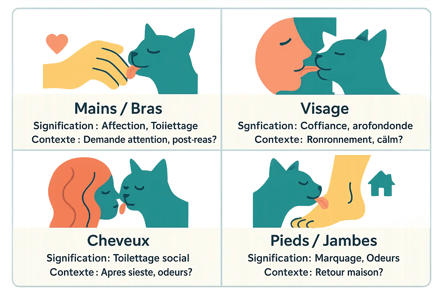 Chat en train de lécher la main de son propriétaire