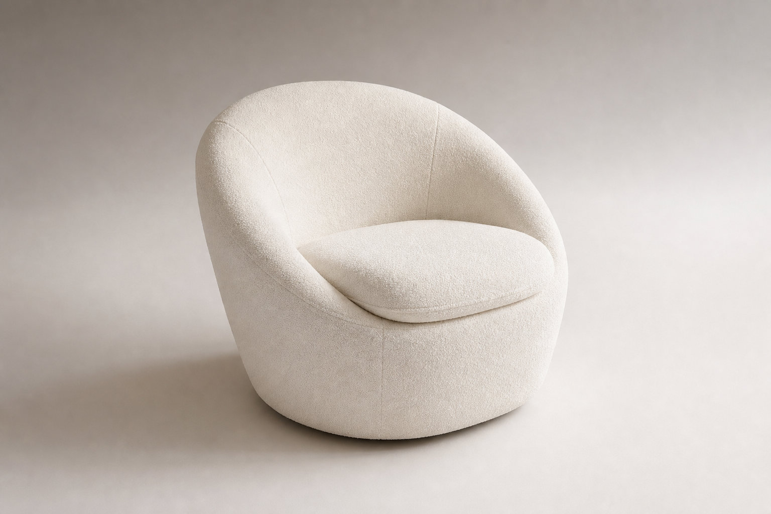 Fauteuil arrondi pivotant LACARA : une élégance enveloppante