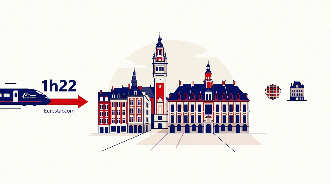 Train Eurostar arrivant en gare de Lille Europe en provenance de Londres