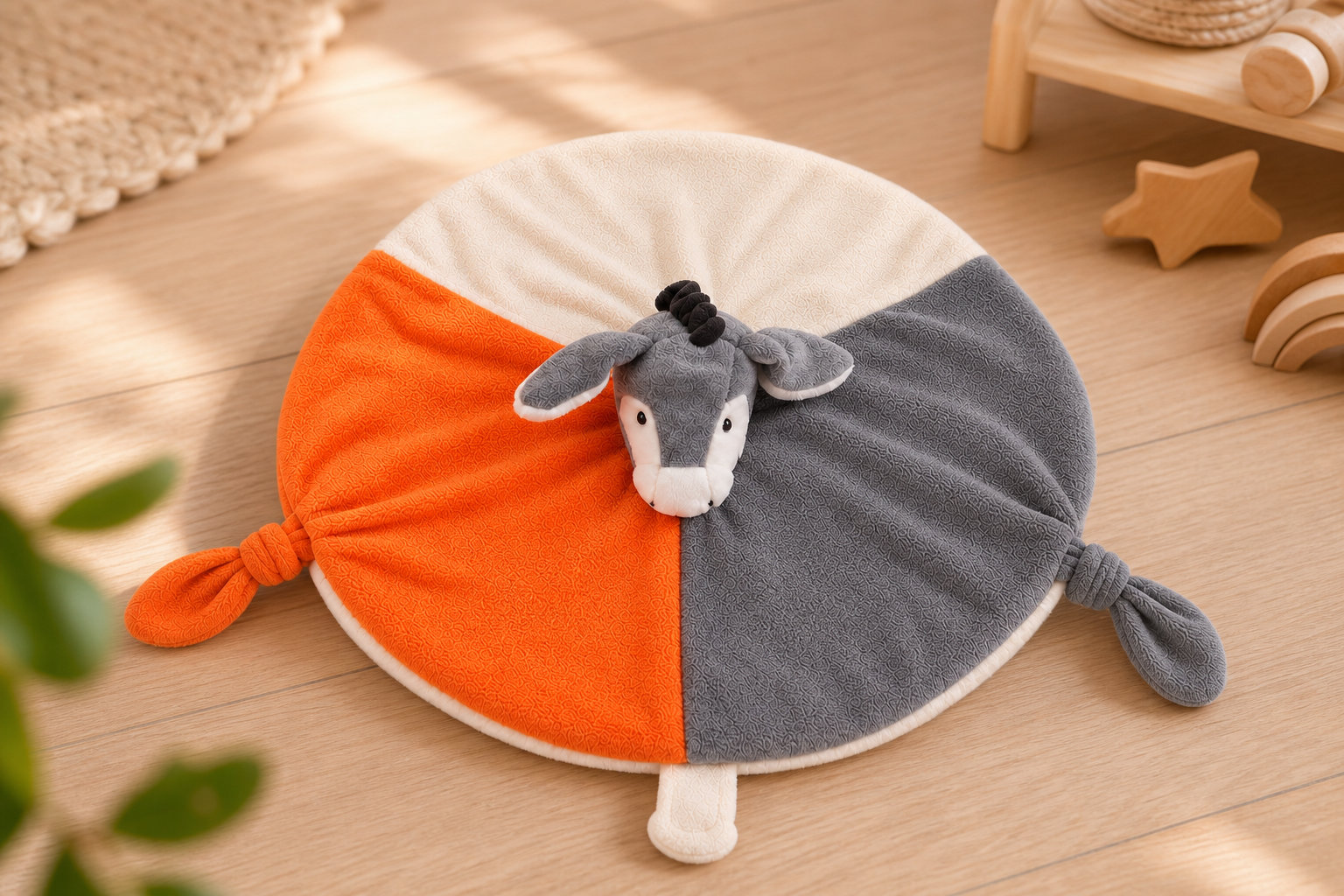 Doudou Âne aux couleurs vives