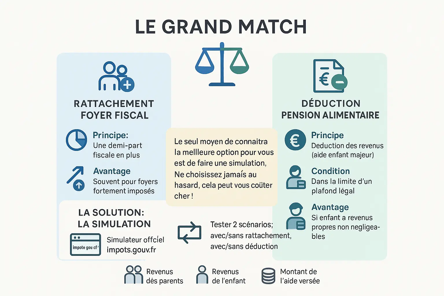 Rattachement ou pension alimentaire : le grand match fiscal