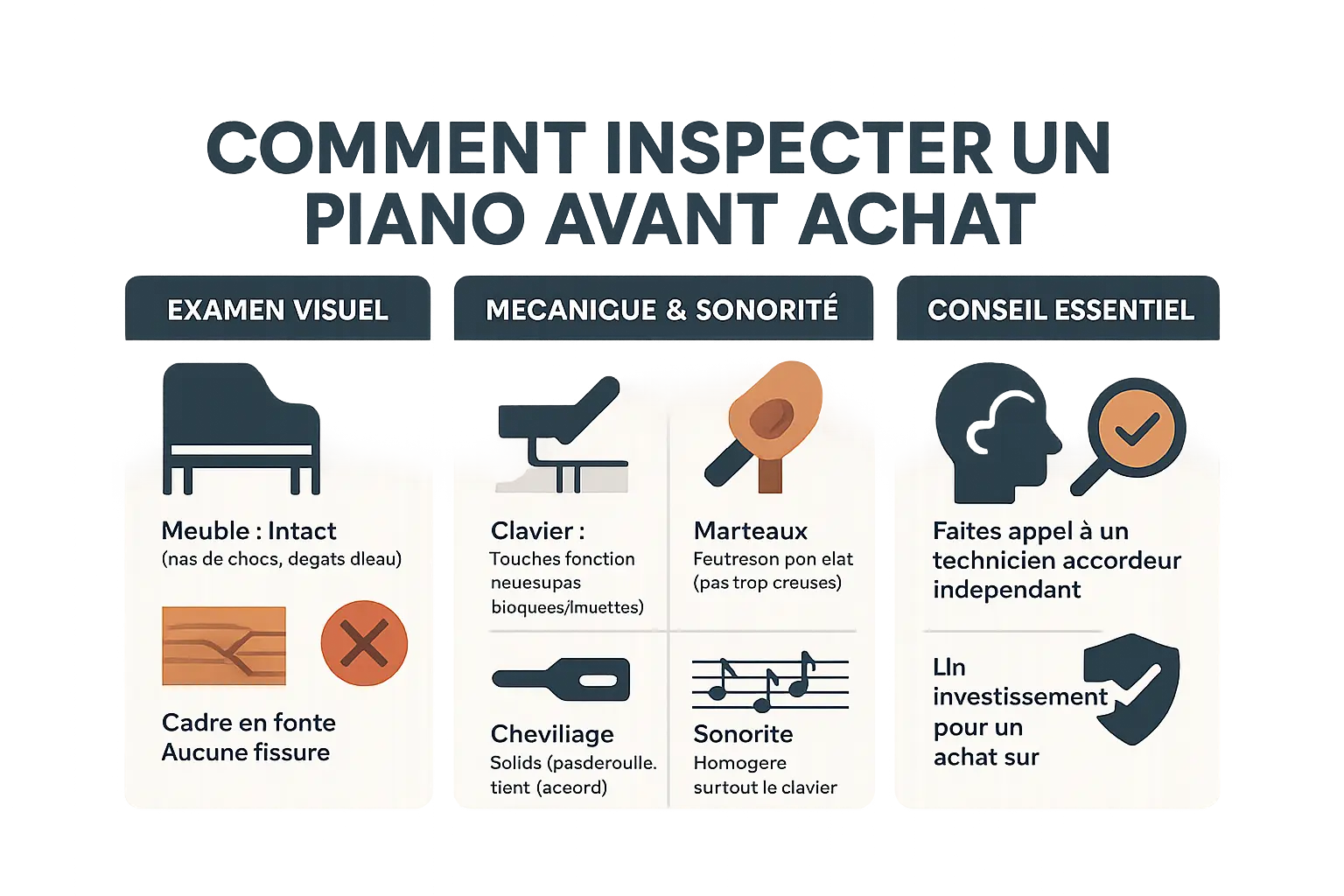 Guide d'inspection d'un piano