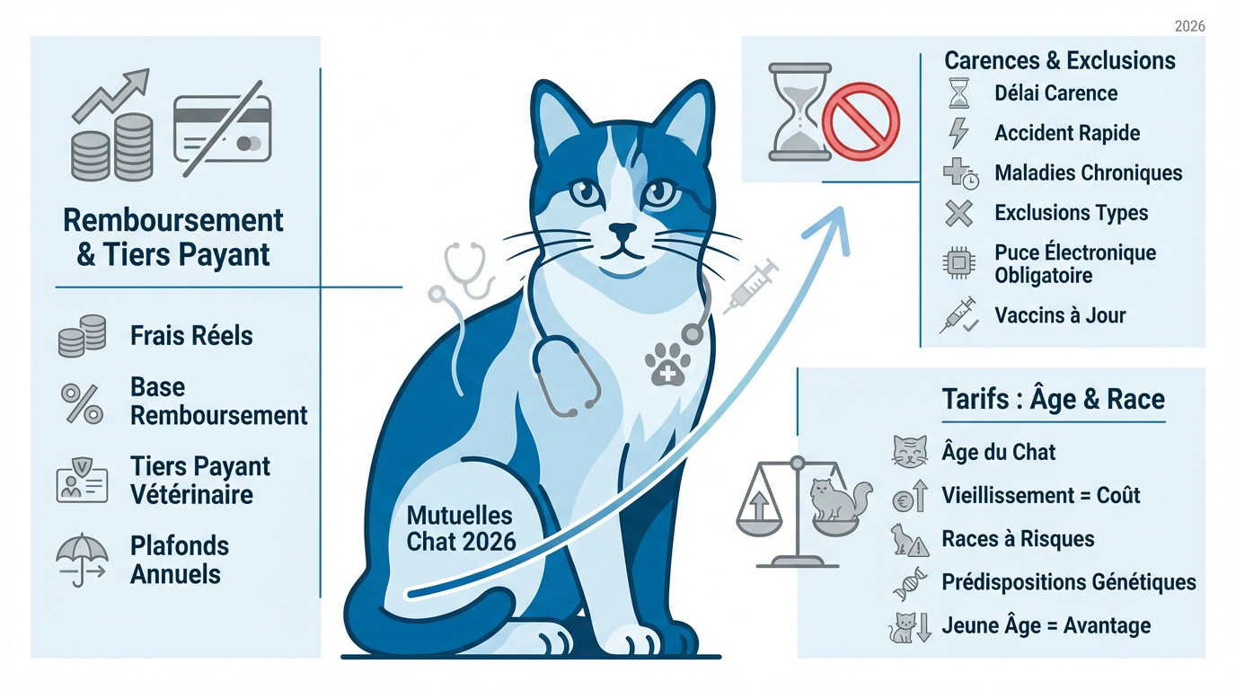 Comparatif des meilleures mutuelles pour chat 2026 incluant tarifs et taux de remboursement