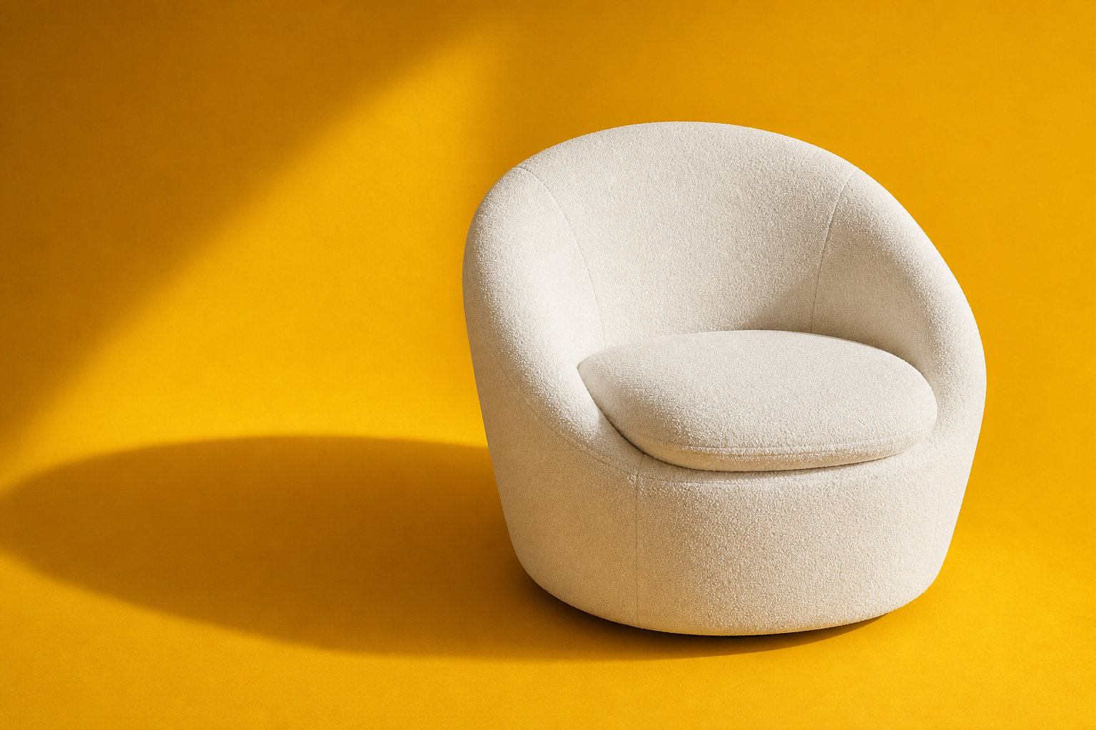 Fauteuil arrondi pivotant LACARA : une invitation à la détente absolue