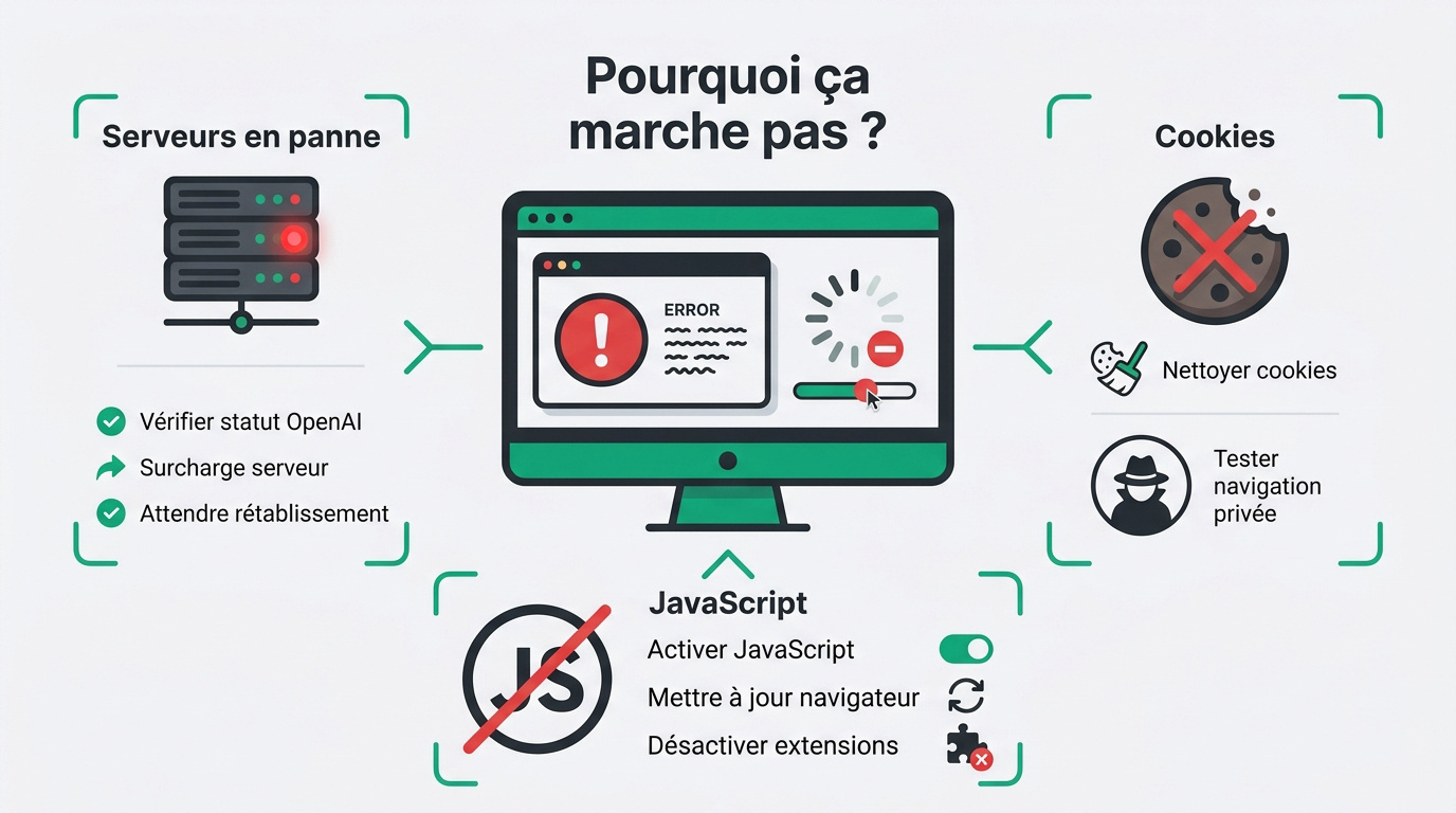 Illustration des erreurs de connexion courantes sur ChatGPT