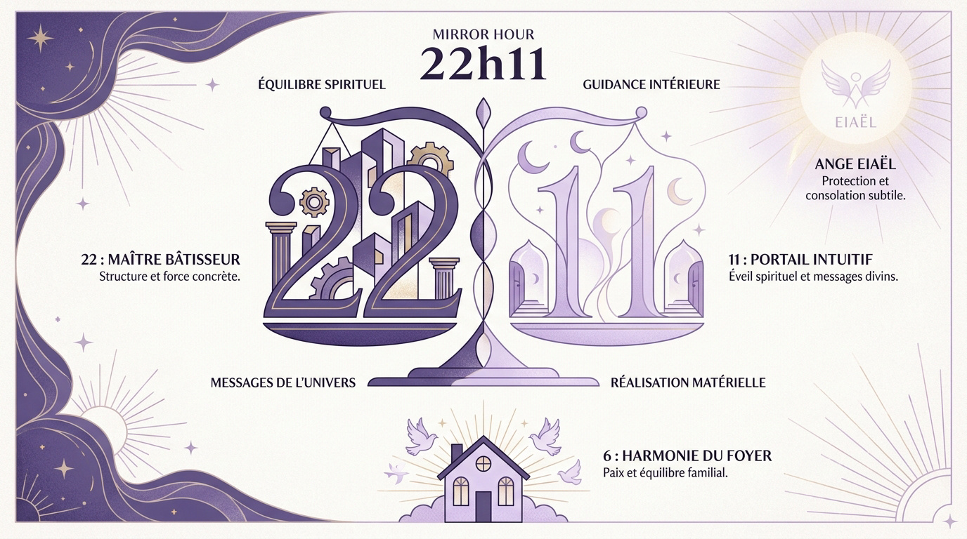 Symbolique de l'heure miroir 22h11 entre intuition et construction
