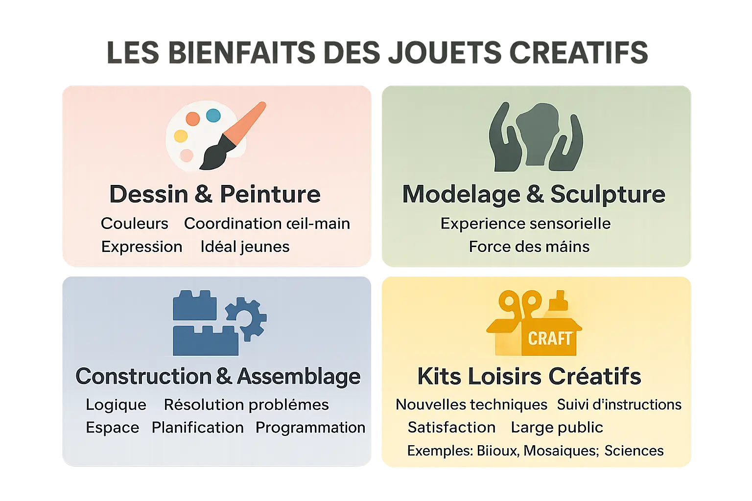 Enfants jouant avec des jouets créatifs
