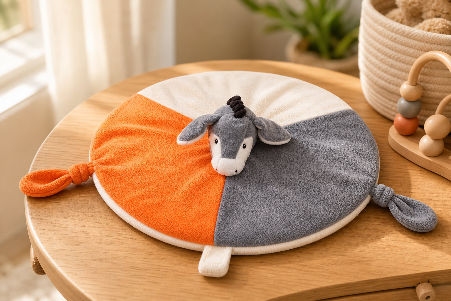 Doudou âne : un ami haut en couleurs pour un baptême original