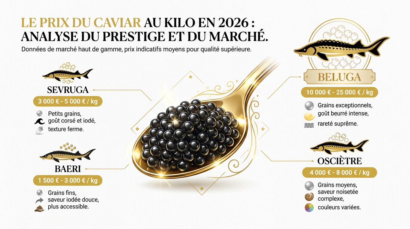 Sélection de caviar de prestige en boîte pour 2026