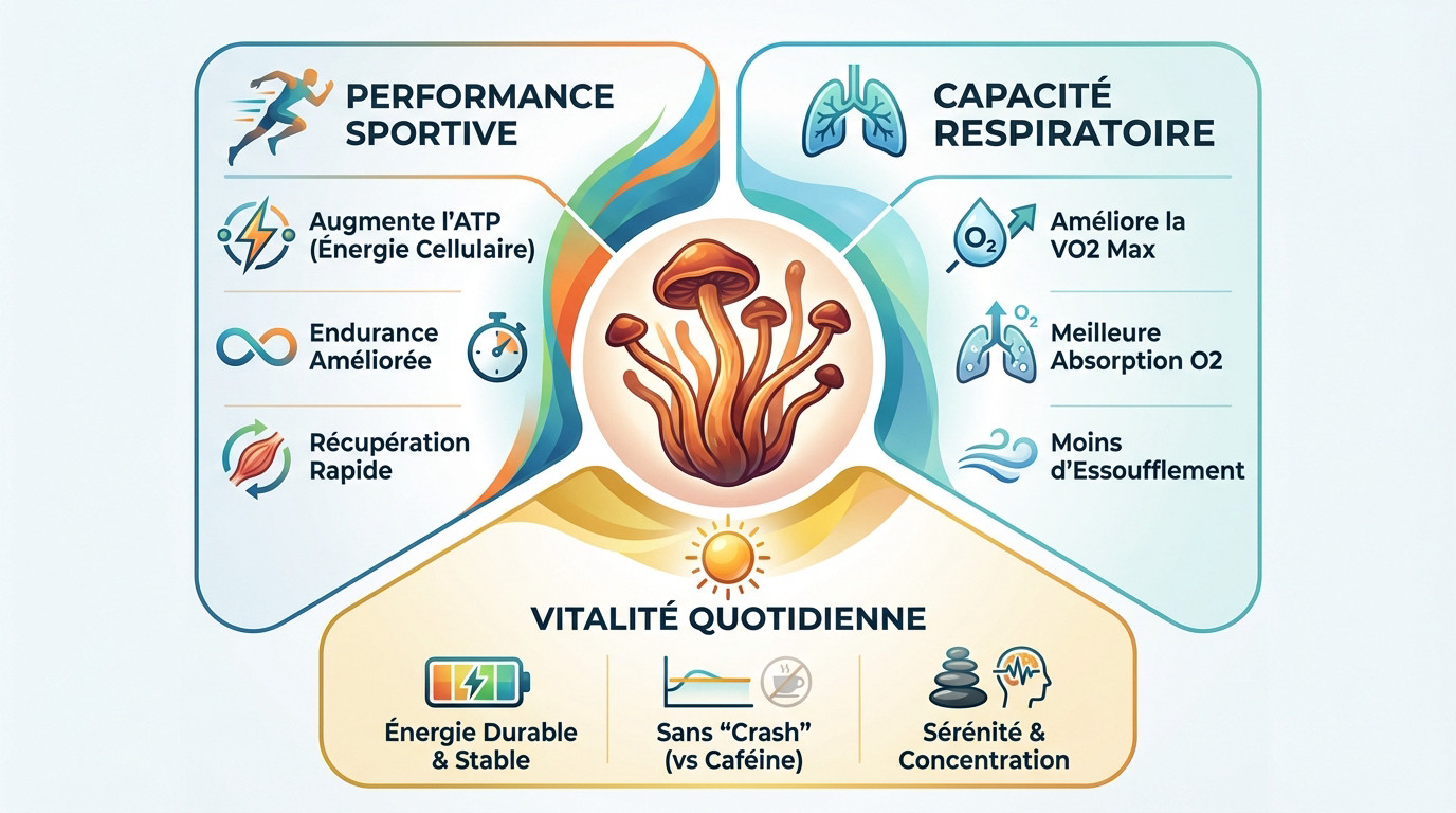 Champignon cordyceps pour l'énergie, le sport et la vitalité