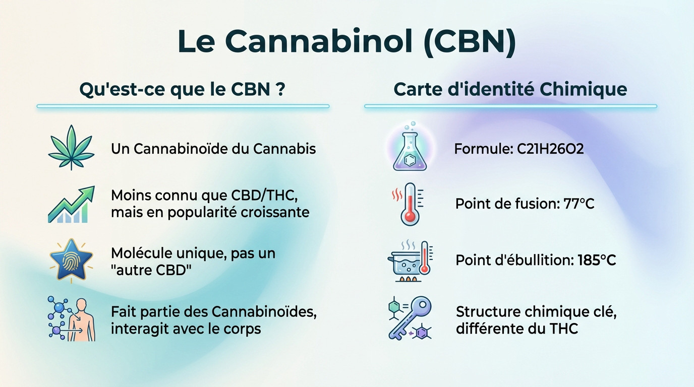 Structure moléculaire et présentation du Cannabinol (CBN)
