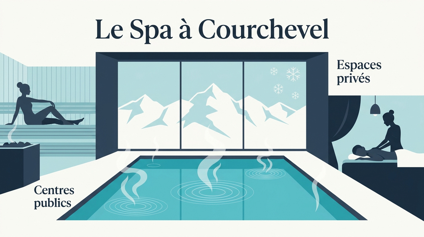 Espace spa luxueux à Courchevel avec vue sur les montagnes enneigées