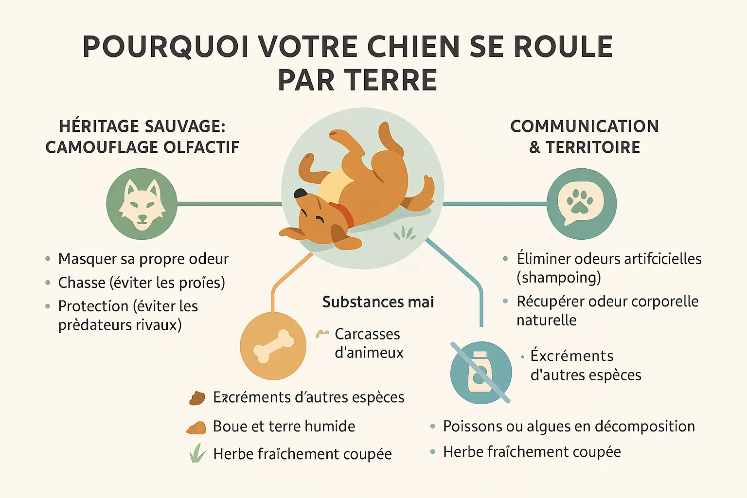 Pourquoi les chiens se roulent par terre