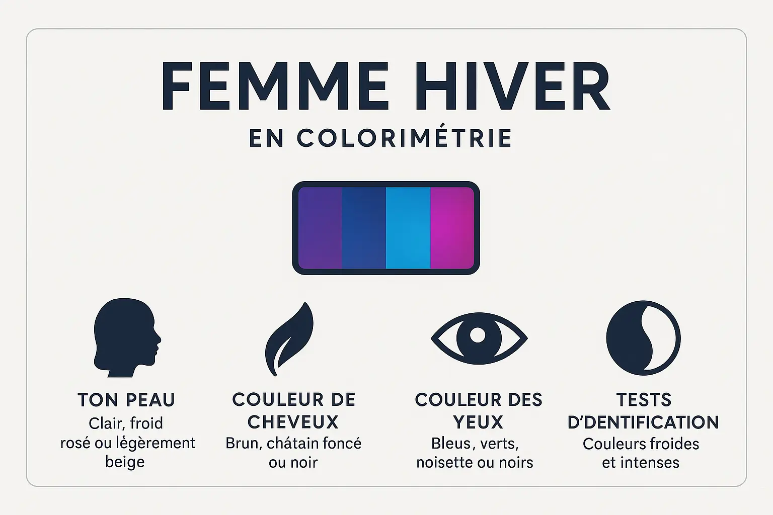 Caractéristiques de la femme hiver en colorimétrie